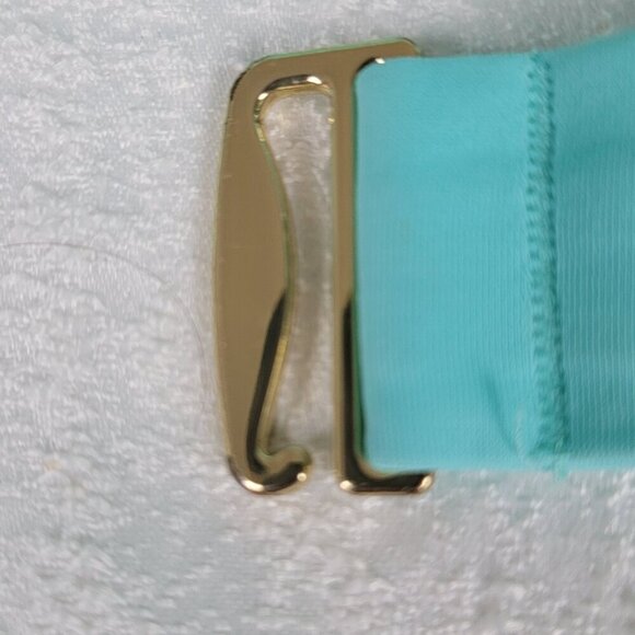 Shade & Shore 36DD Underwire Plunge Bikini Top Blue Crochet Orange Fringe Stud - Picture 5 of 9